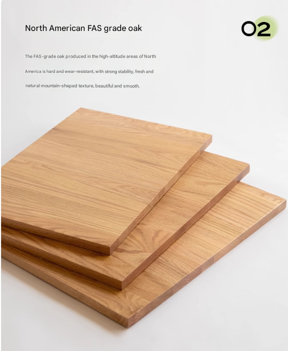 Rubberwood, Oak Solid Wood Table Shelves