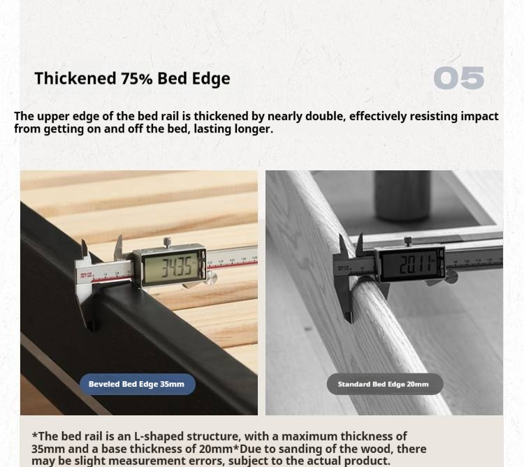 Poplar, Ash Solid Wood Large Board High Headboard Double Household Large Bed