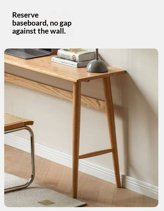 Oak, Cherry Solid Wood Narrow Office Desk