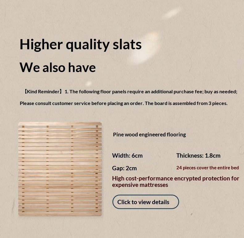 Oak Solid Wood Box Bed, Platform Box Bed, Headboard-Free Bed – Modern Minimalist Style