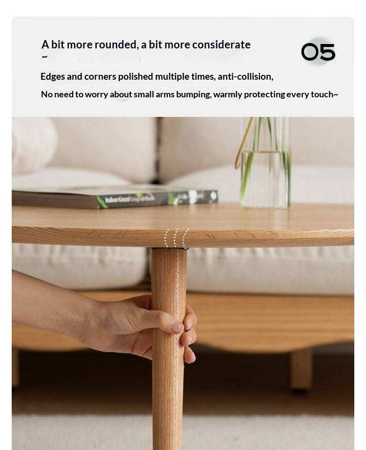 Rubberwood, Oak Solid Wood Walnut Color Side Table