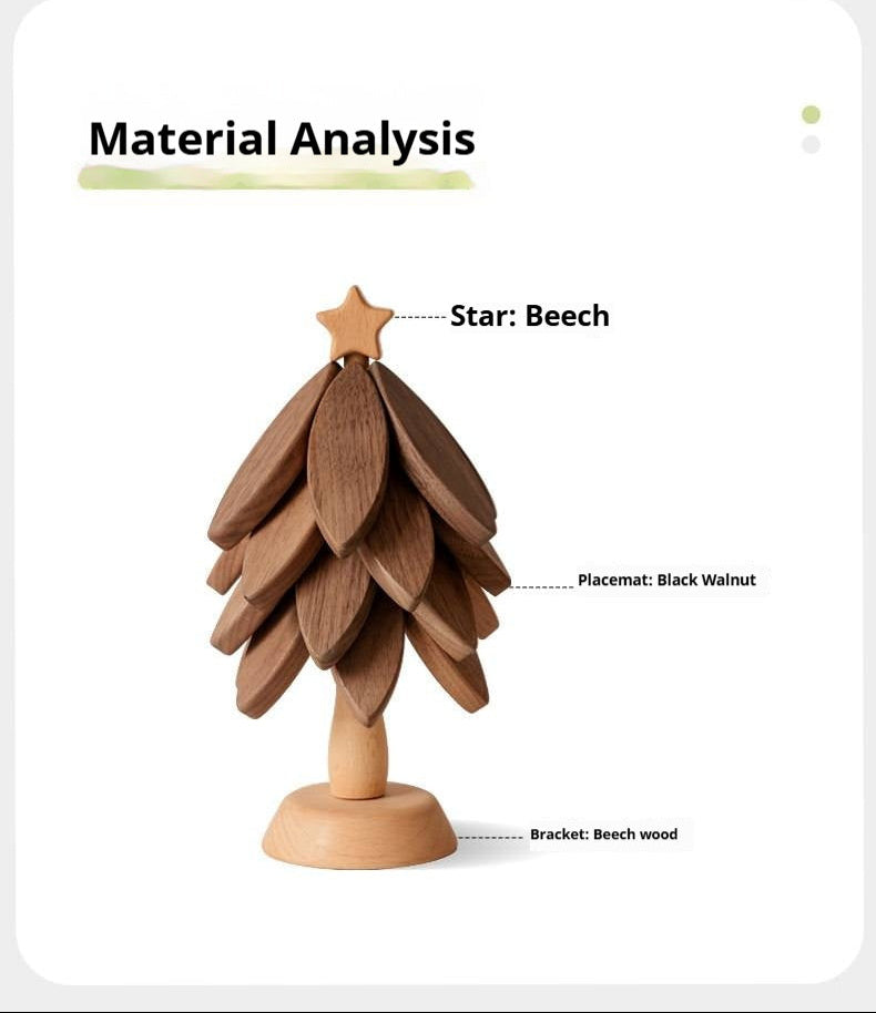 Black Walnut, Beech, Ebony Solid Wood Anti-Scalding Kitchen Mat with Heat Insulation