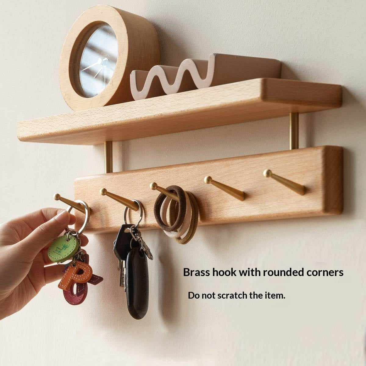 Black Walnut, Beech Solid Wood Wall Shelf