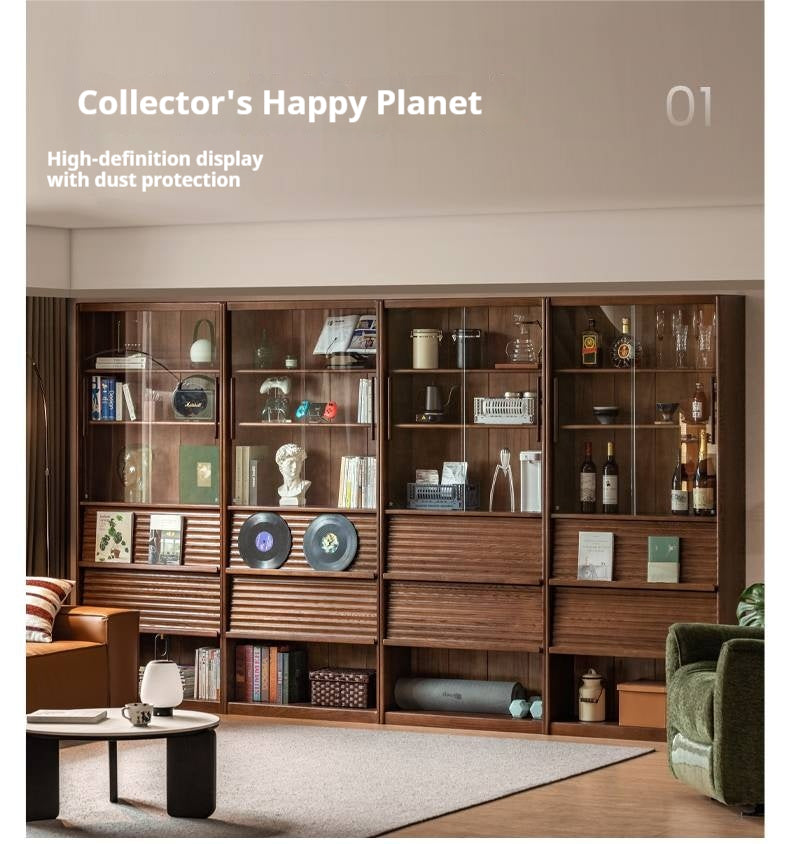 Oak Solid Wood Dustproof Bookcase