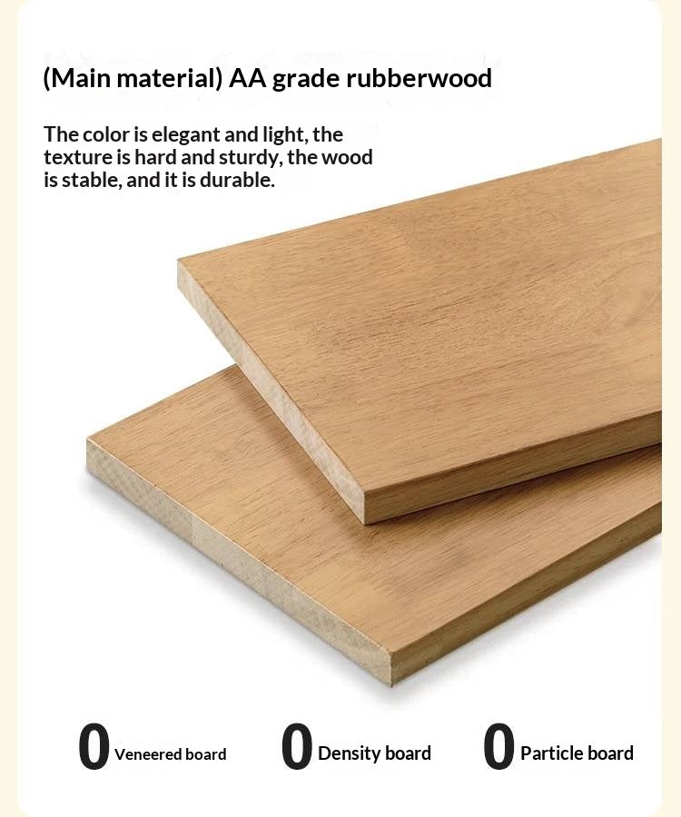Solid Rubberwood Kids Elevated Learning Cream Drawer Table