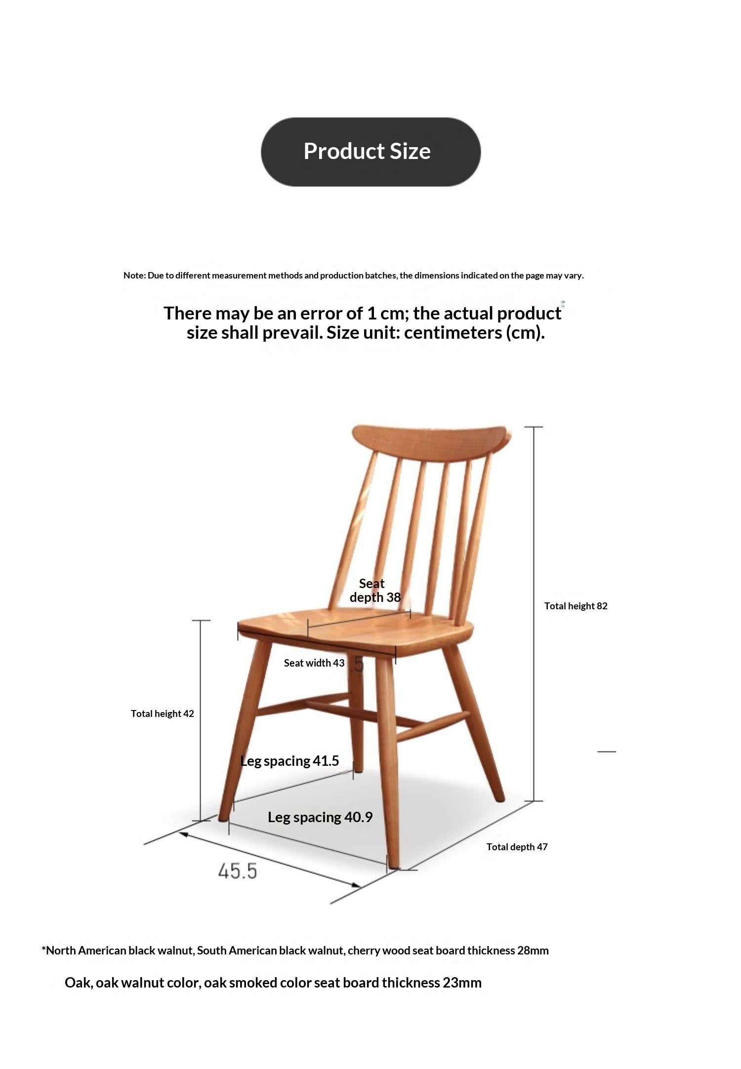 Set 4 pcs Cherry Solid Wood Modern Minimalist Nordic Style Backrest Chair