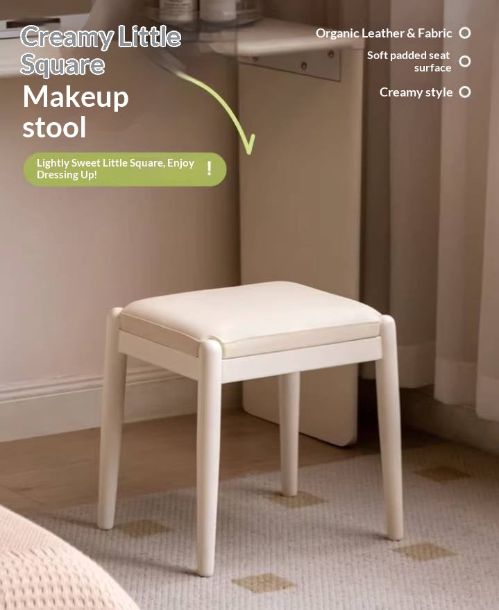 Birch Solid Wood, Solid Rubberwood Modern Simple Makeup Stool