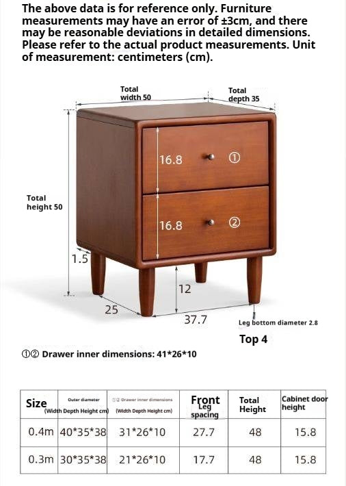 Poplar Solid Wood Antique Style Nightstand.