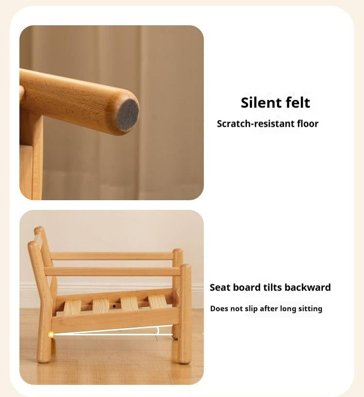Beech Solid Wood Kids Sofa – Montessori Reading Corner Chair with Detachable Washable Fabric