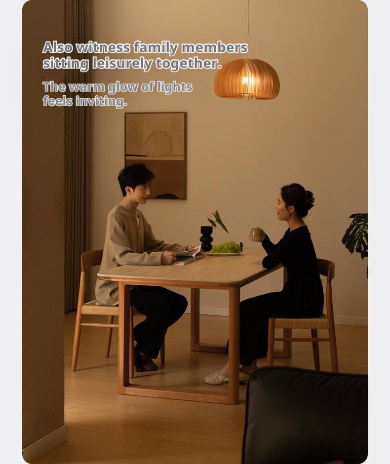 Cherry Solid Wood Retro Rock Board Dining Table