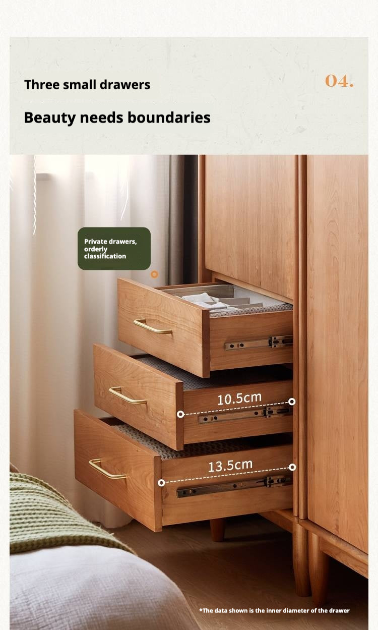 Cherry Solid Wood Fascinating Wardrobe.