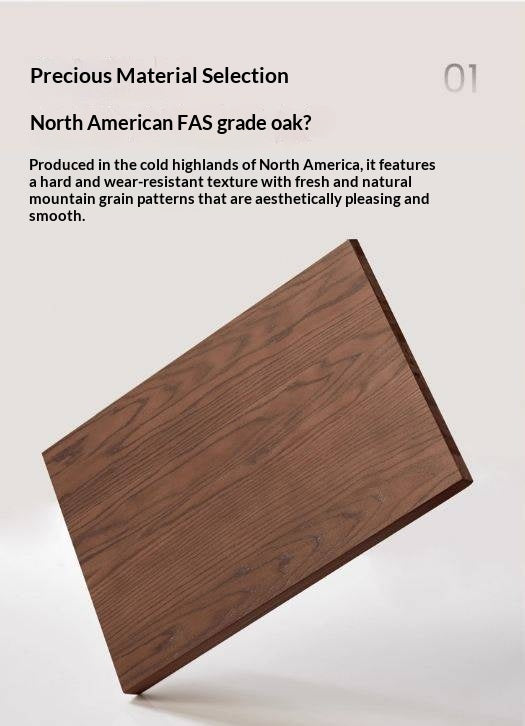 Oak Solid Wood Modern Minimalist Rock Plate Dining Table