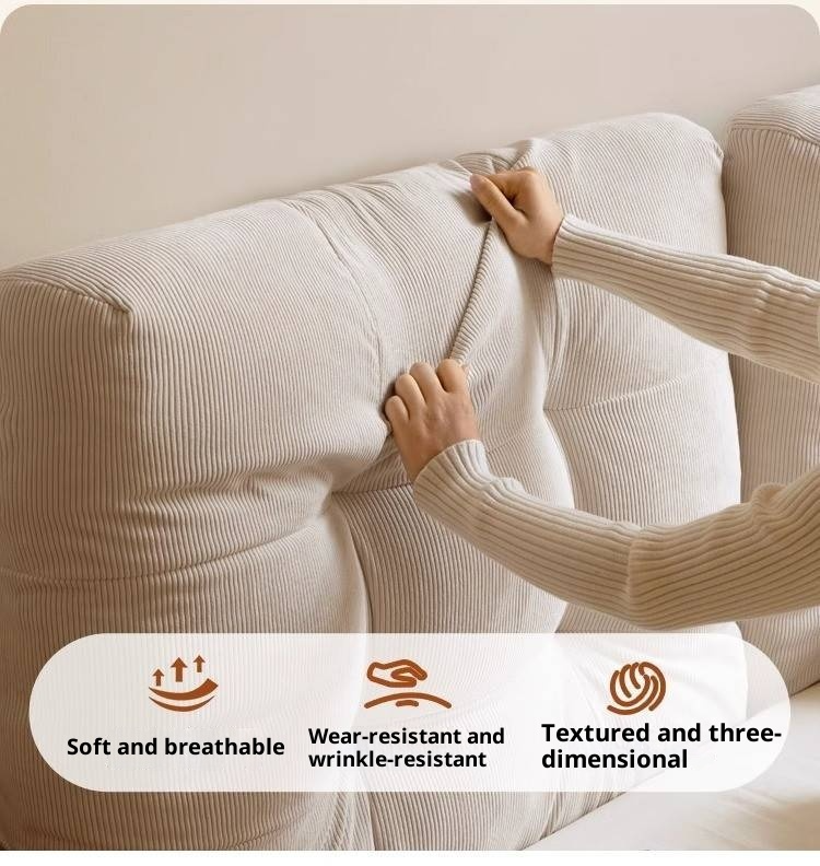 Rubberwood Solid Wood Floating Soft Upholstery Bed