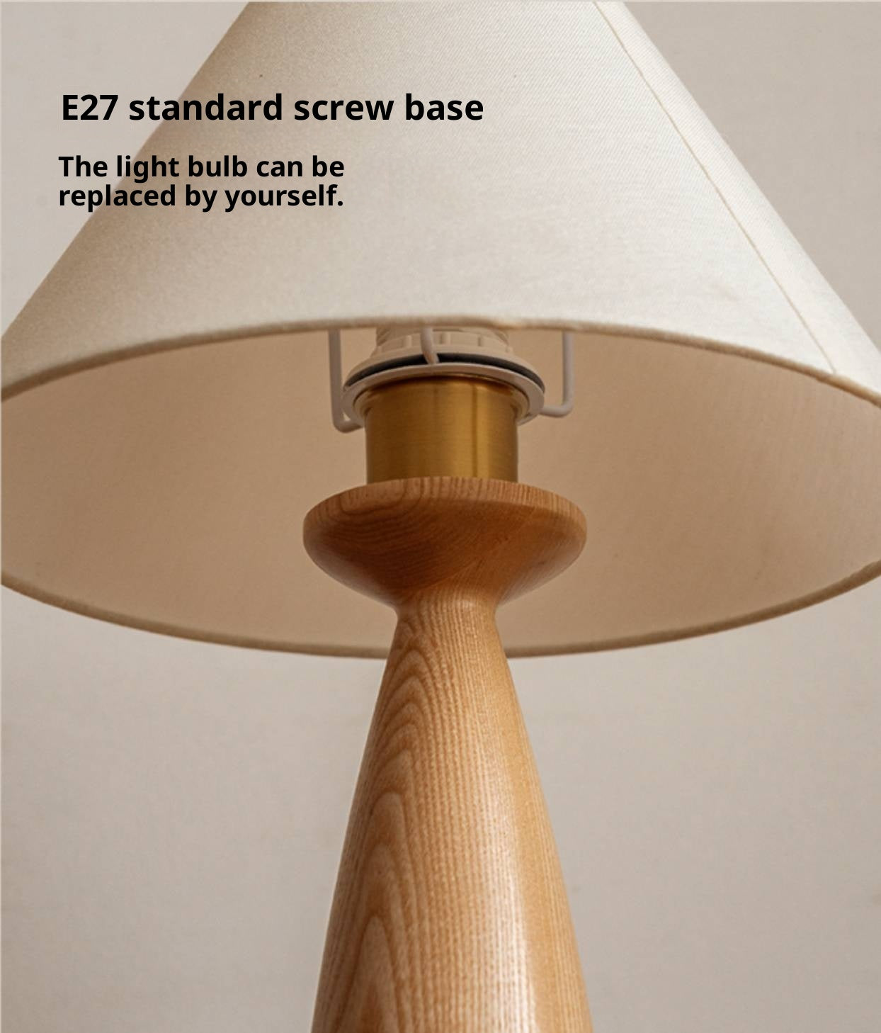 Ash Solid Wood Vintage Style Desk Lamp