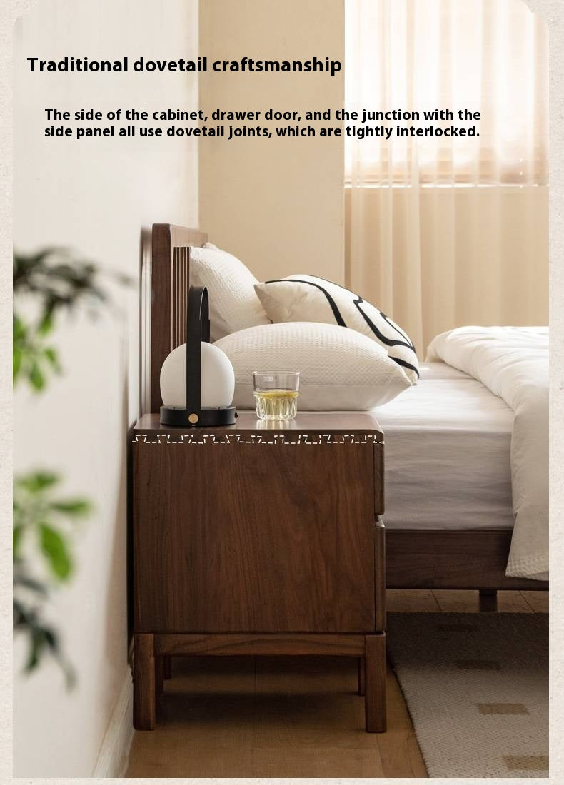 Black Walnut, Ash Solid Wood Storage Nightstand