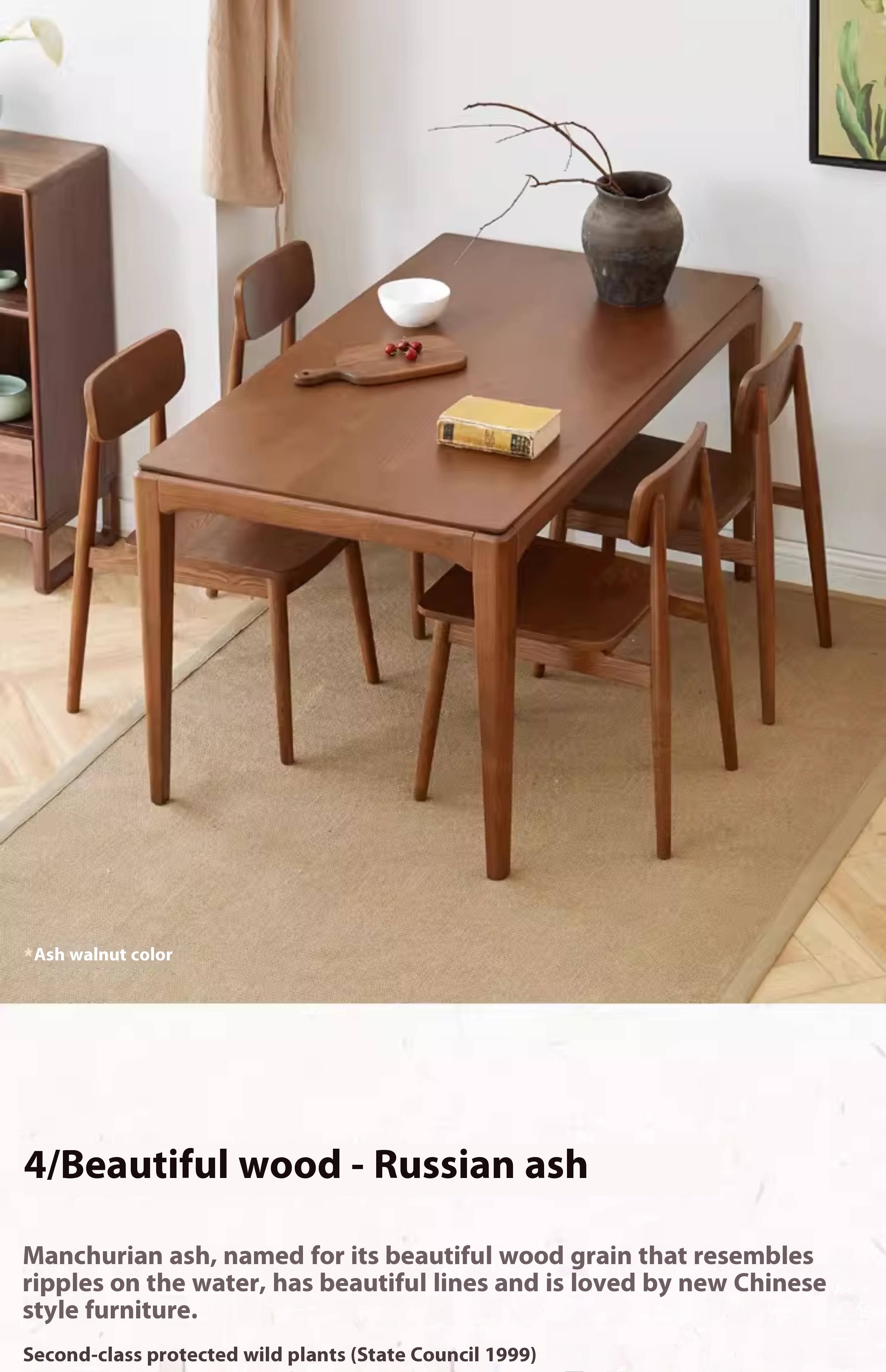 Black Walnut, Ash Solid Wood Modern Light Luxury Nordic Dining Table