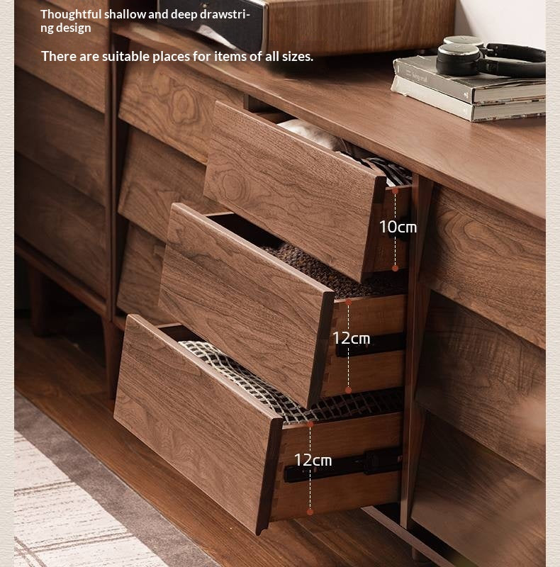 Black Walnut Solid Wood antique Style Chest of Drawers