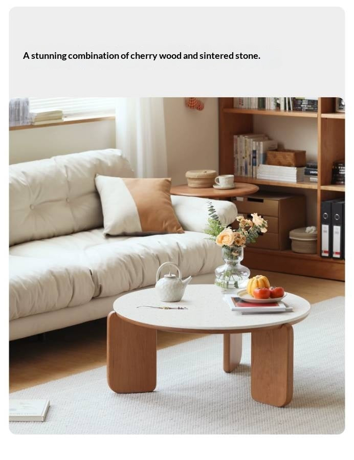 Cherry Solid Wood Slab Coffee Table