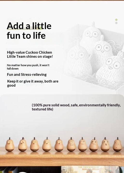 Beech, Black Walnut Solid Wood Tumbler Desk Ornament with Simple Creative Design