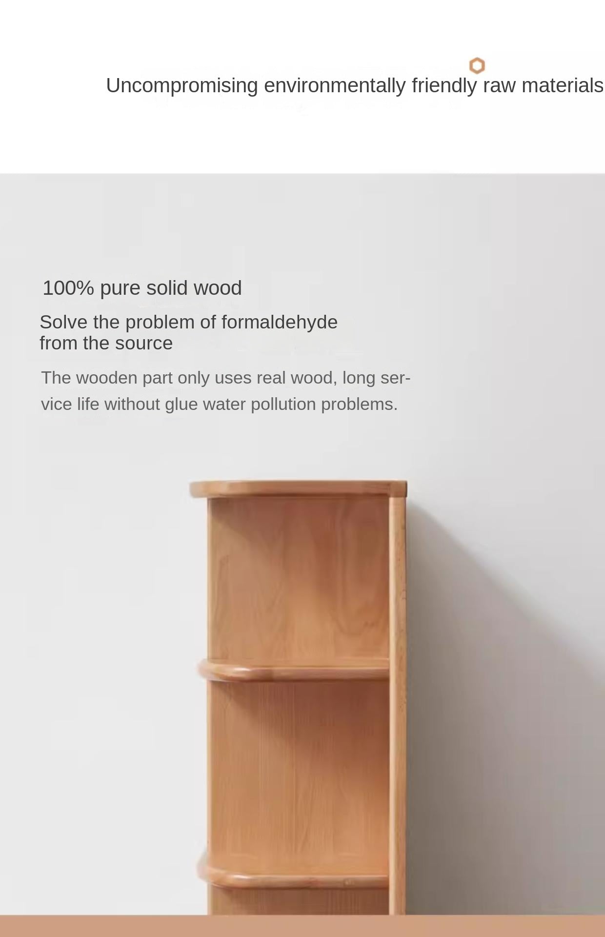 European Beech Solid Wood Corner Modern Side Cabinet