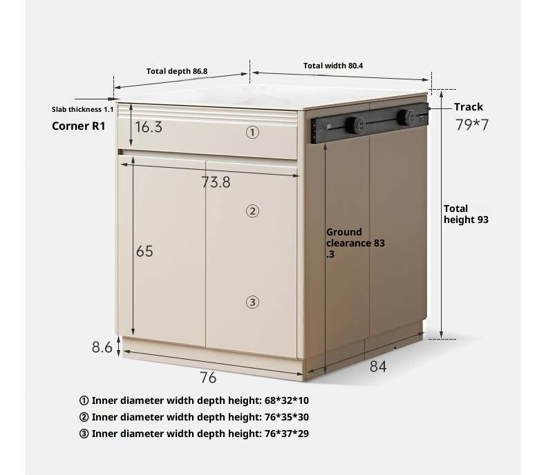 Tulipwood Solid Wood Light Luxury Rock Plate Island Dining Table, Dining Buffet