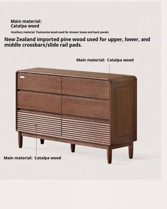 Catalpa Solid Wood Modern Chest of Drawers