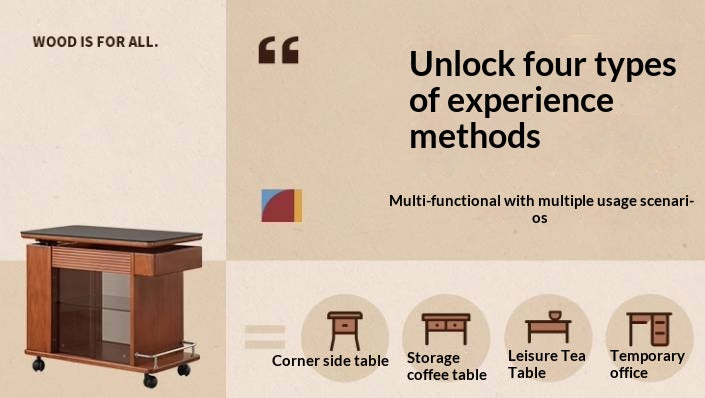 Tulipwood Solid Wood Elevating Rock Board Side Table