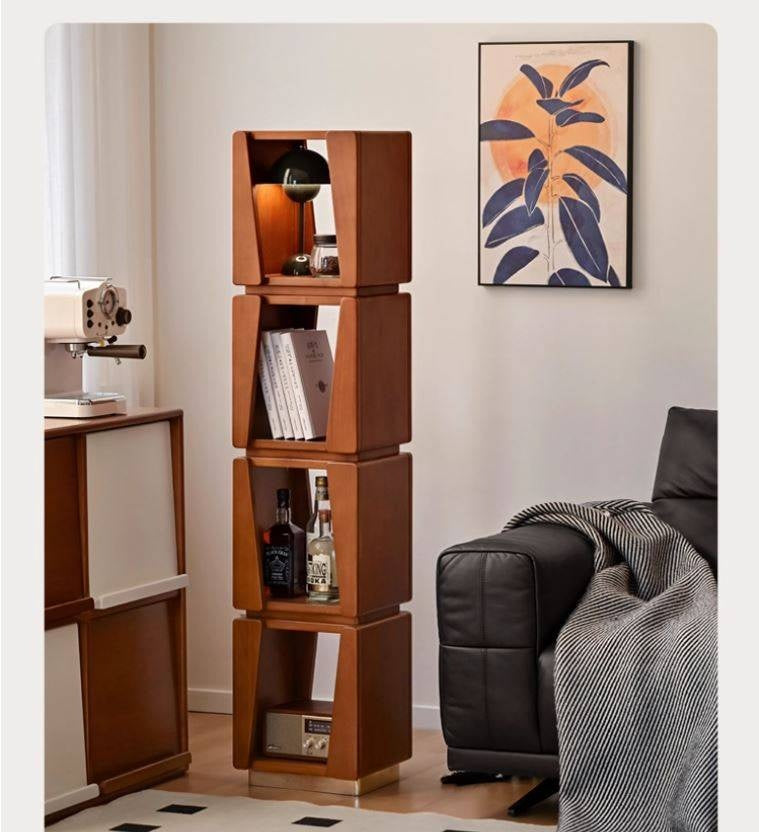 Tulipwood Solid Wood Vintage Bauhaus Bookshelf