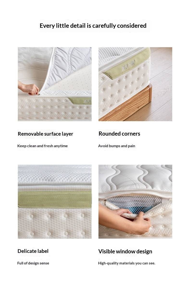 Zero-Glue Mattress: Customizable Home Mattress With Natural Coconut Fiber, Orthopedic Support, Firm Spring Base, And Latex Soft Layer, Dimensions: 22 cm, 23 cm 24 cm