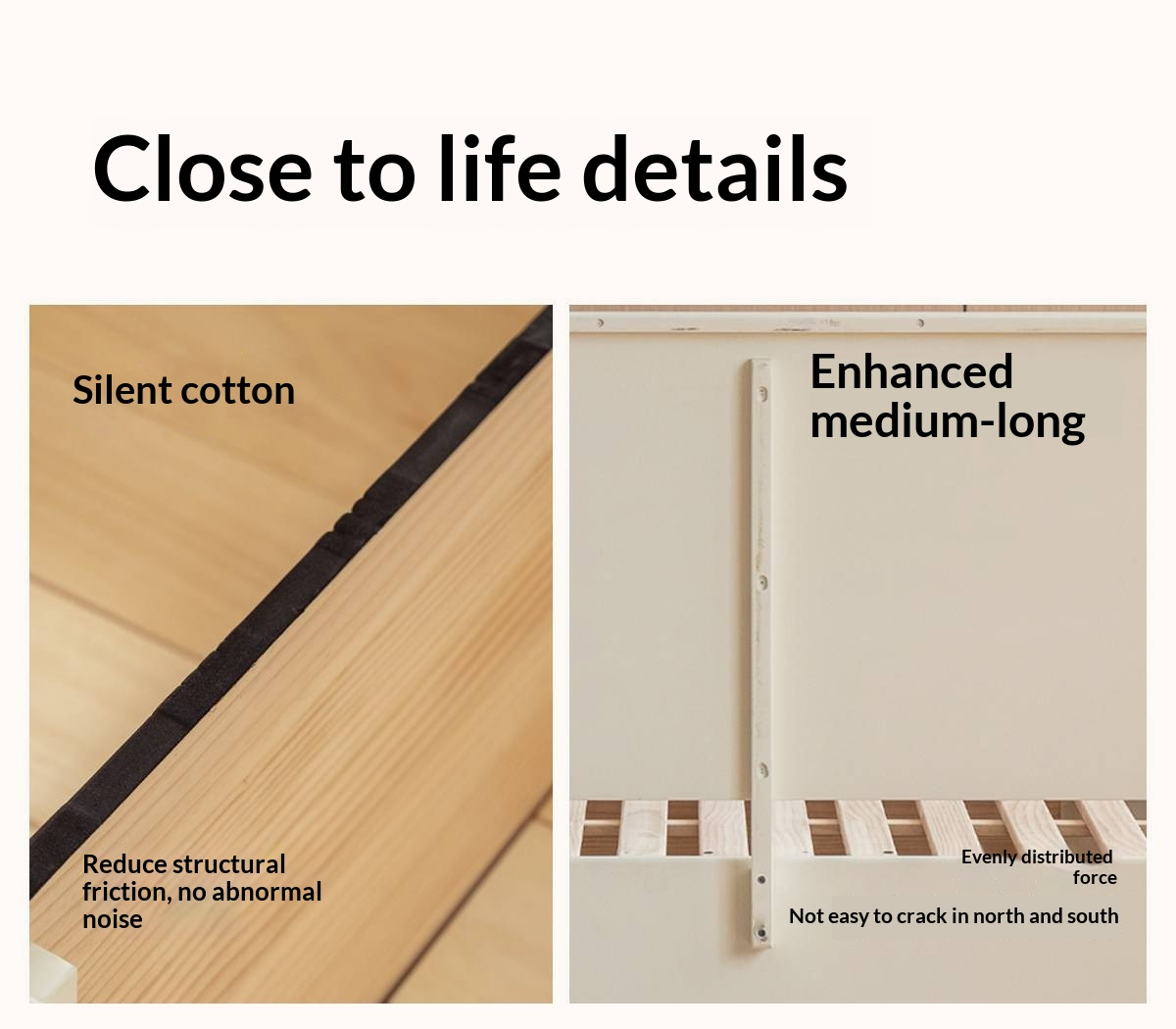 Rubberwood Solid Wood Platform Storage Bed with Gas Lift Base and Side Drawers
