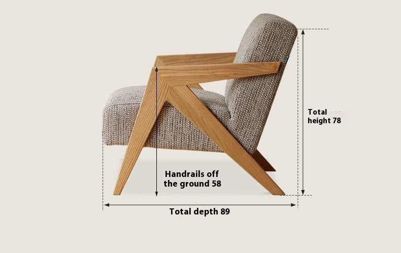 Oak Solid Wood Sofa Chair.