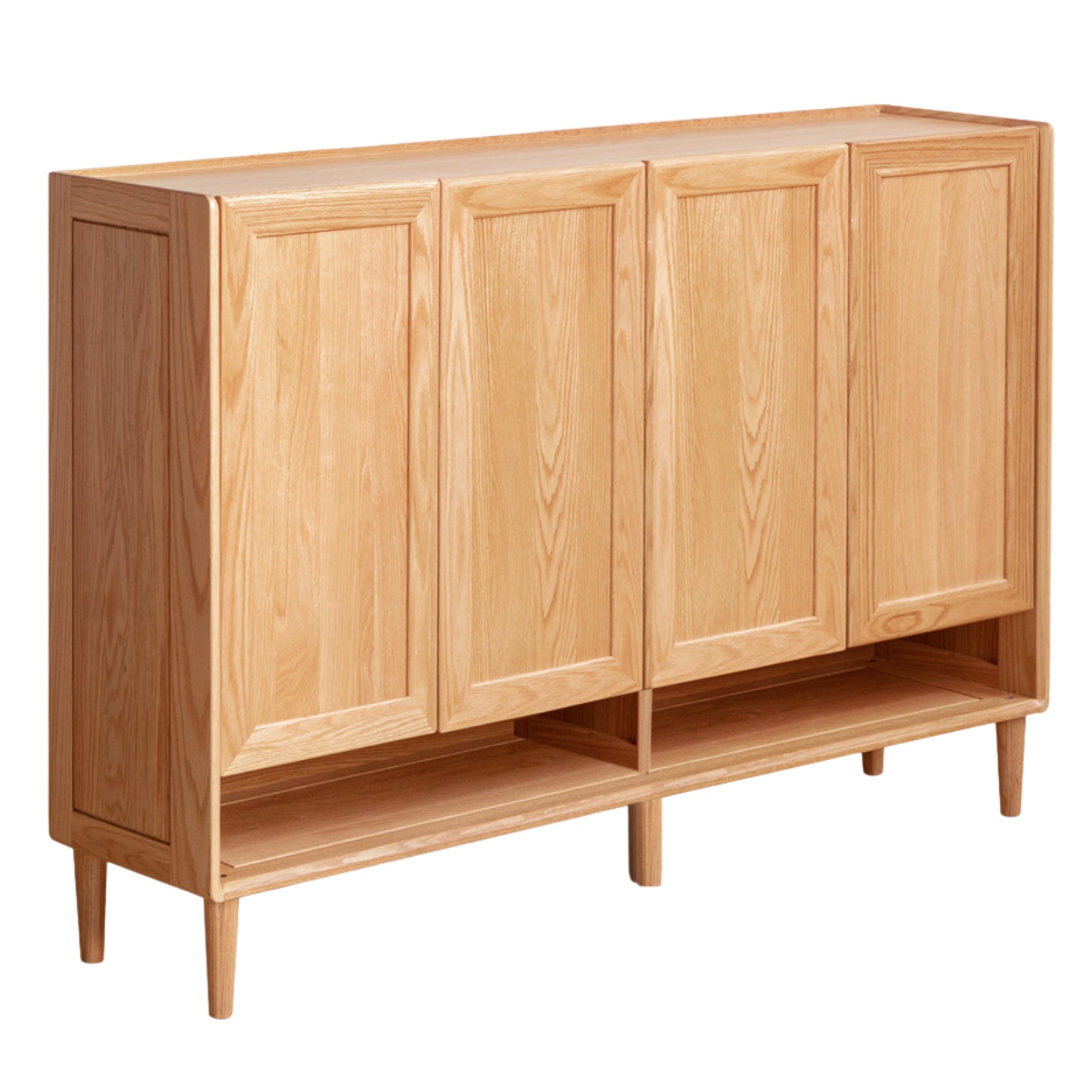 Oak Solid Wood, Solid Rubberwood Shoe Cabinet, Shoe Changing