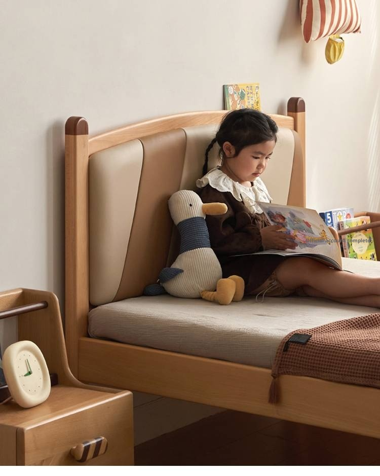 Beech Solid Wood Children's Modern Simple Single Bed