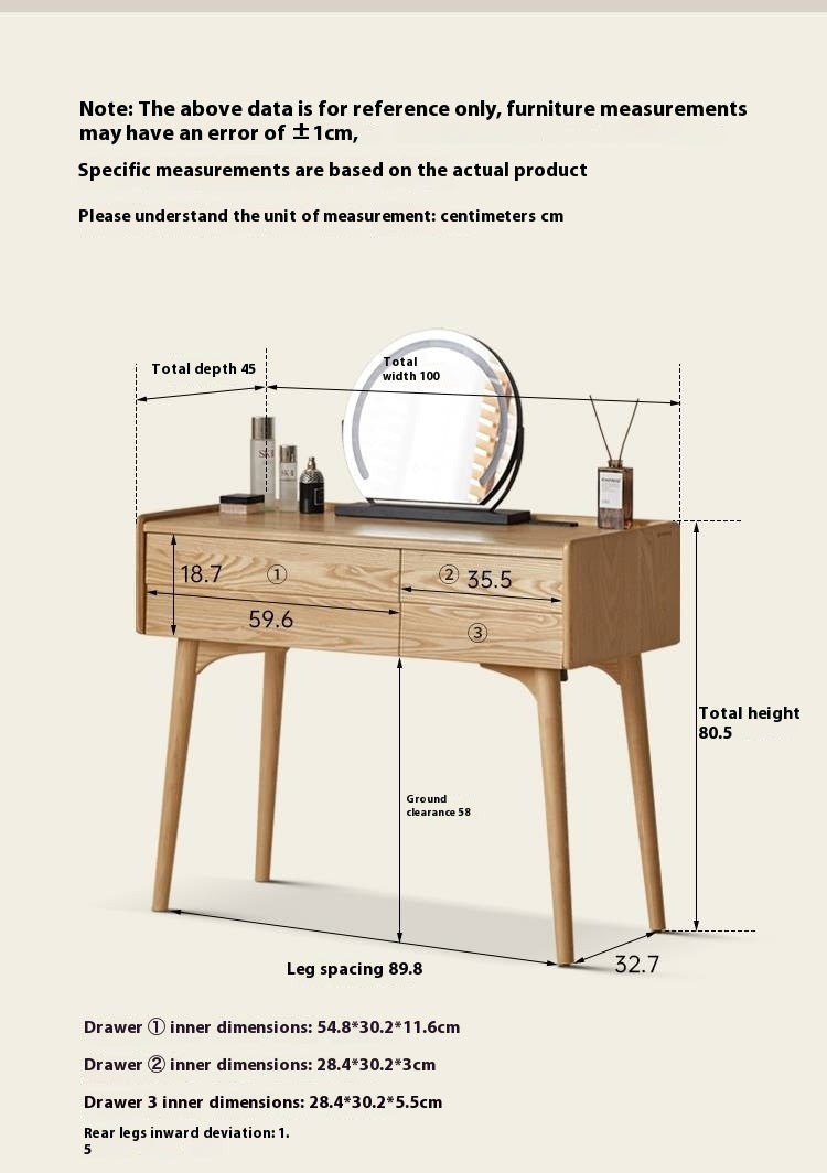 Ash Solid Wood Modern Dressing Table