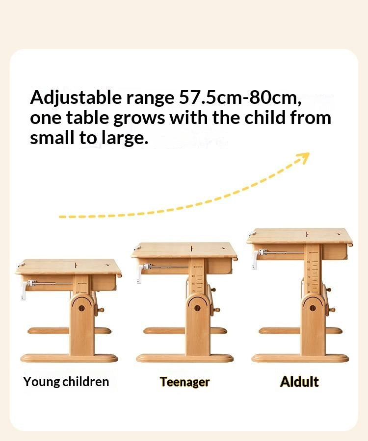 Beech Solid Wood Kids Study Table