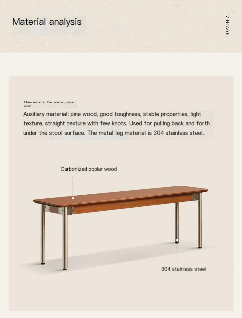 Poplar Solid Wood Medieval Retro Long Bench