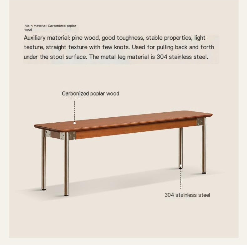 Poplar Solid Wood Medieval Retro Long Bench