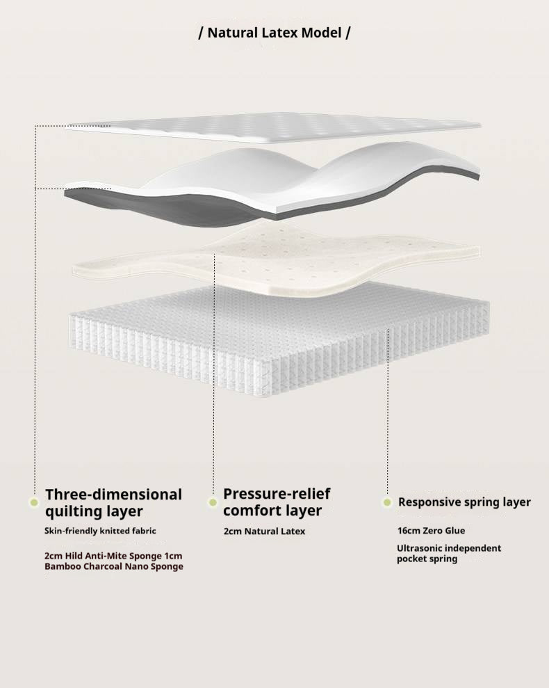 Zero-Glue Lily of the Valley Independent Spring Thick Mattress — Memory Foam, Anti-Mite Latex Support