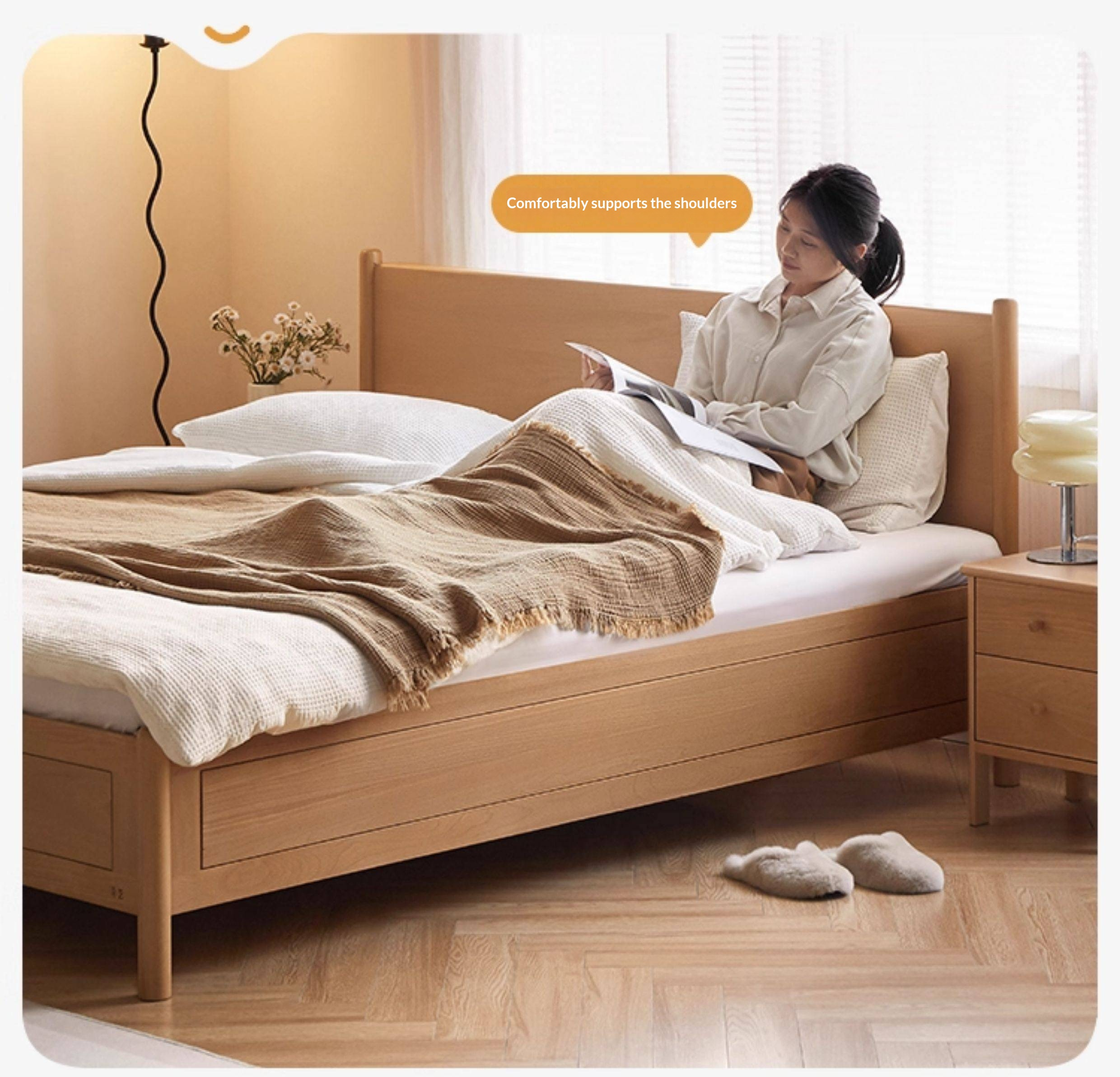Beech Solid Wood Box Bed — Simple Design, Multi-Functional Bed