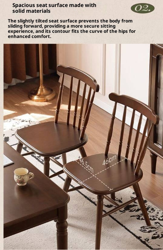 Set 4 pcs Beech, Black Walnut Solid Wood Dining Chair