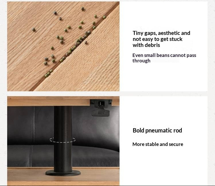 Oak Solid Wood Modern Mobile Elevating Coffee Table
