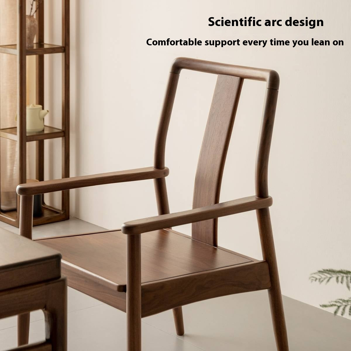 Black Walnut Solid Wood tea Chair