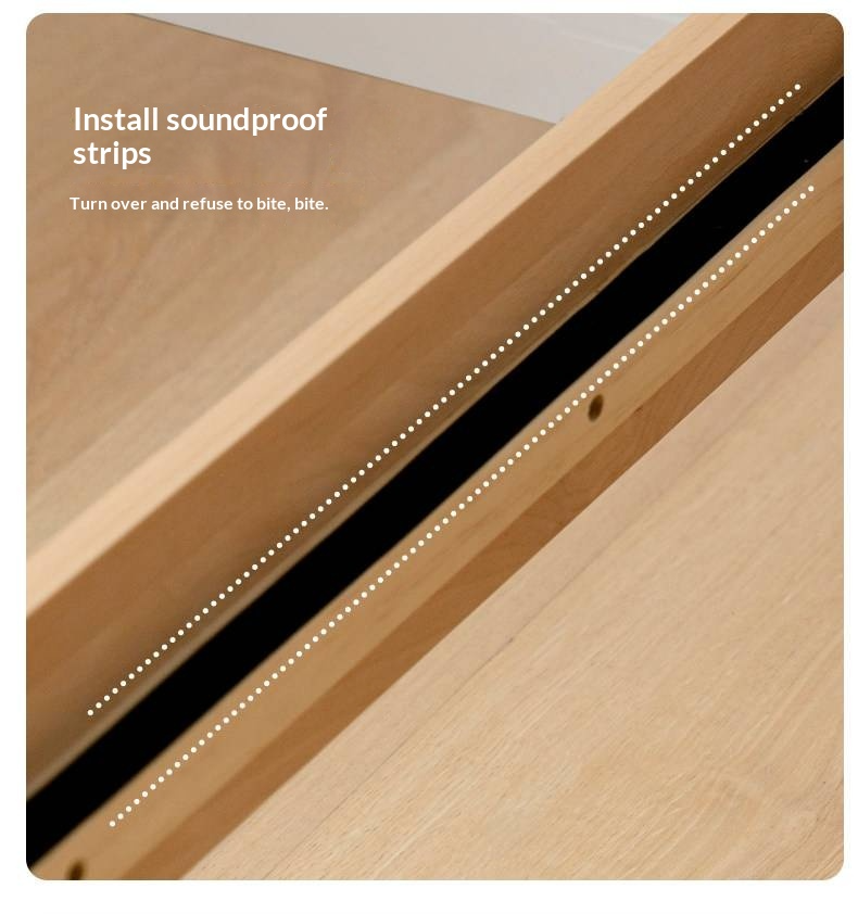 European Beech Solid Wood Bed — Soft Headboard, Simple Upholstered Light Luxury Bed