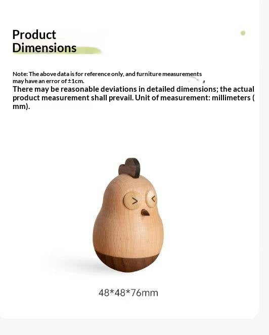 Beech, Black Walnut Solid Wood Tumbler Desk Ornament with Simple Creative Design