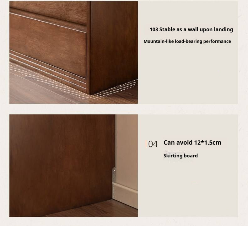 Solid Longan Hardwood, Ash Solid Wood Bookcase with Floor-to-Deck and Wall-Mounted Display Cabinet