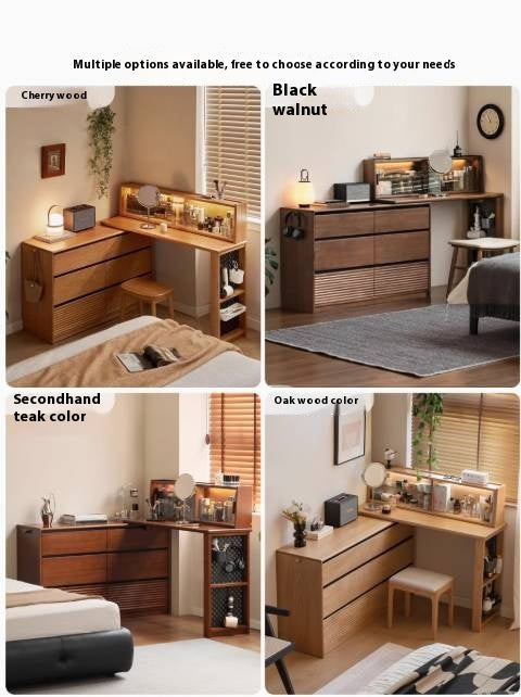 Ash Solid Wood Modern Multi-function Dressing Table.