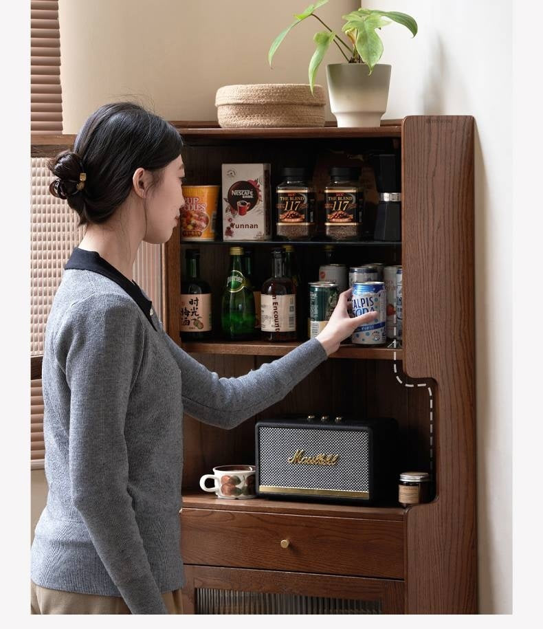Oak Solid Wood Corner Side Cabinet
