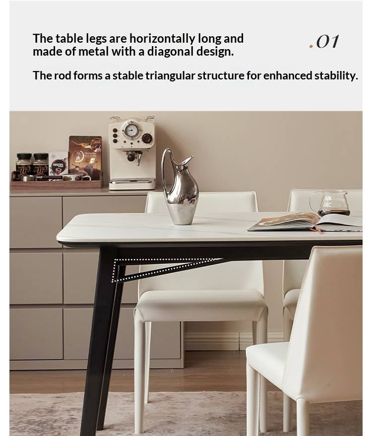 Oak Solid Wood Slate Luxury Dining Table