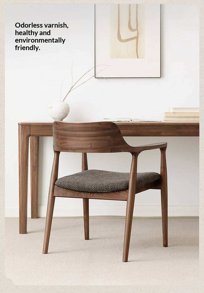 Ash Solid Wood Makeup Chair Dining Chair