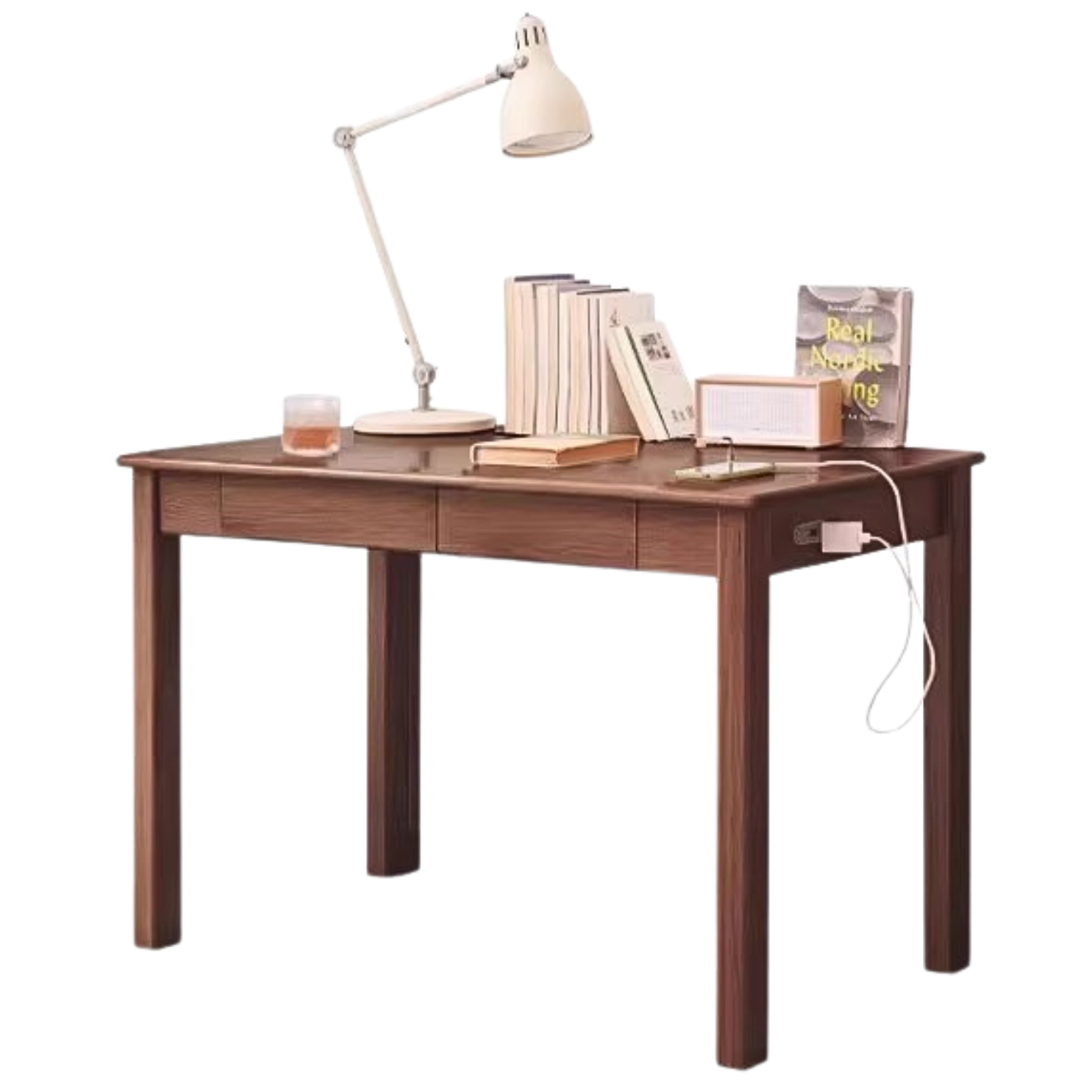 Oak, Ash Solid Wood USB Office Desk